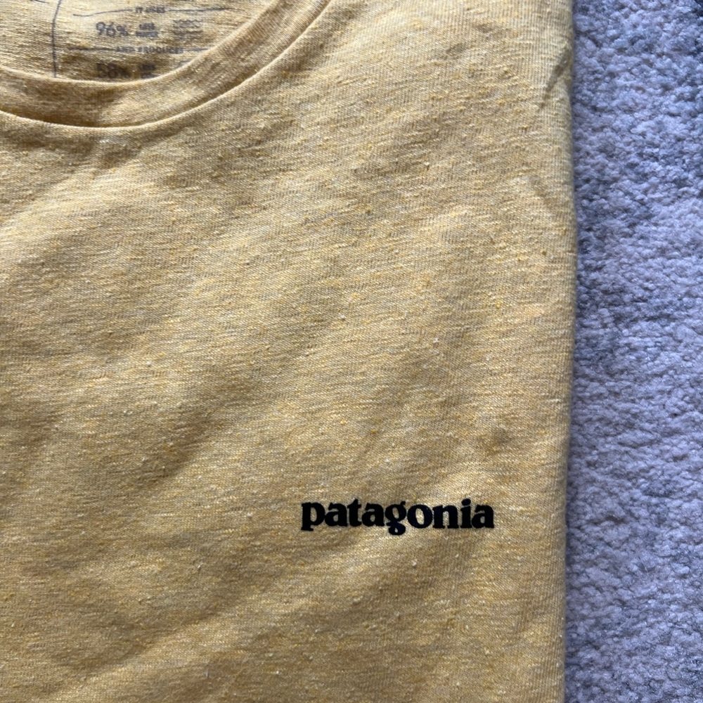 Patagonia Logo Yellow Shirt Womens Size Small - Picture 3 of 4
